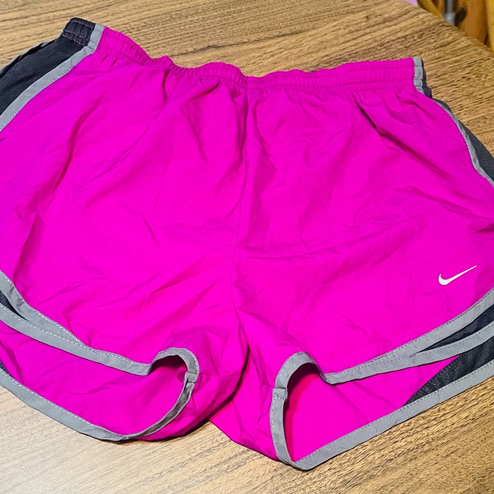 Nike Women's Fuchsia and Black Athletic Shorts